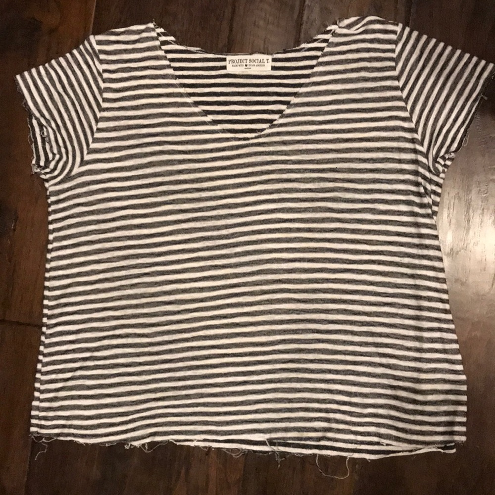 Urban Outfitters Boxy B/W Striped Tee